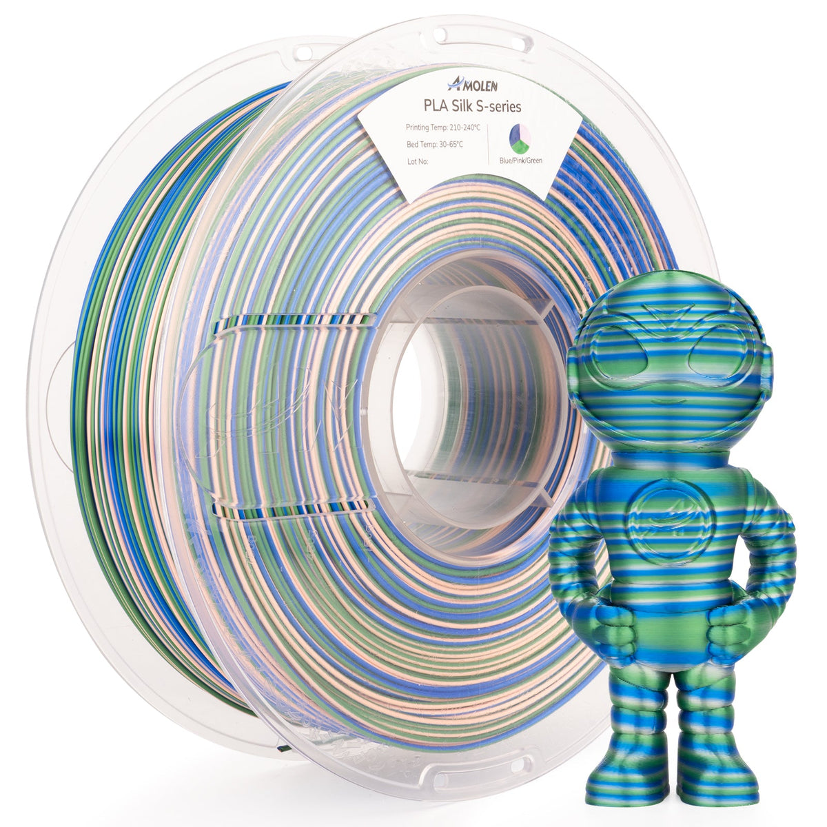 AMOLEN S-Series Multicolor Silk PLA, 1.75mm, 1kg