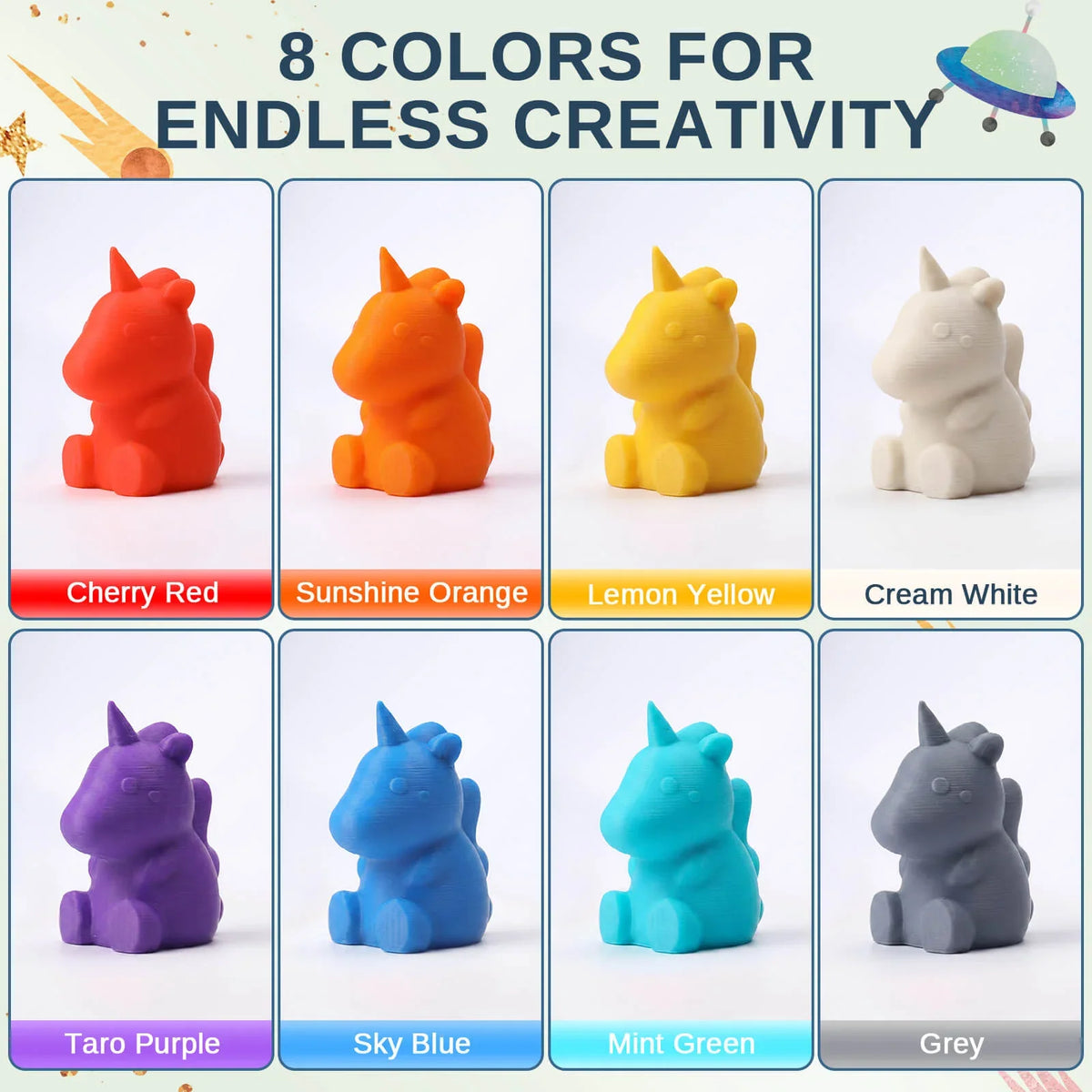 Planet Explorer PLA Bundle, 8 Colors, 250g Each