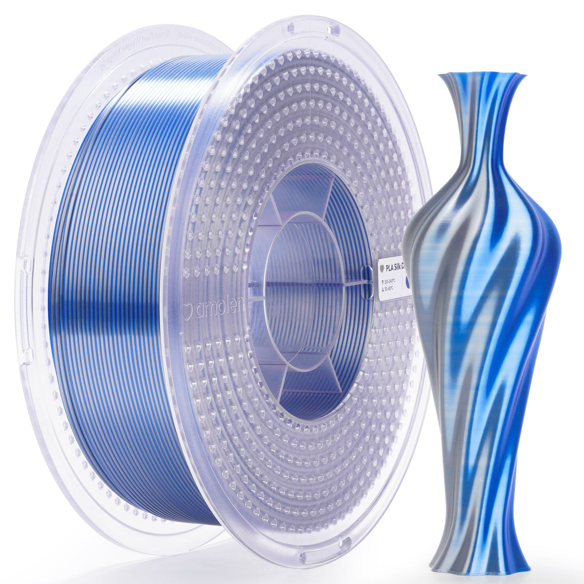 AMOLEN Dual-Color Silk PLA Filament, 1.75mm, 1kg