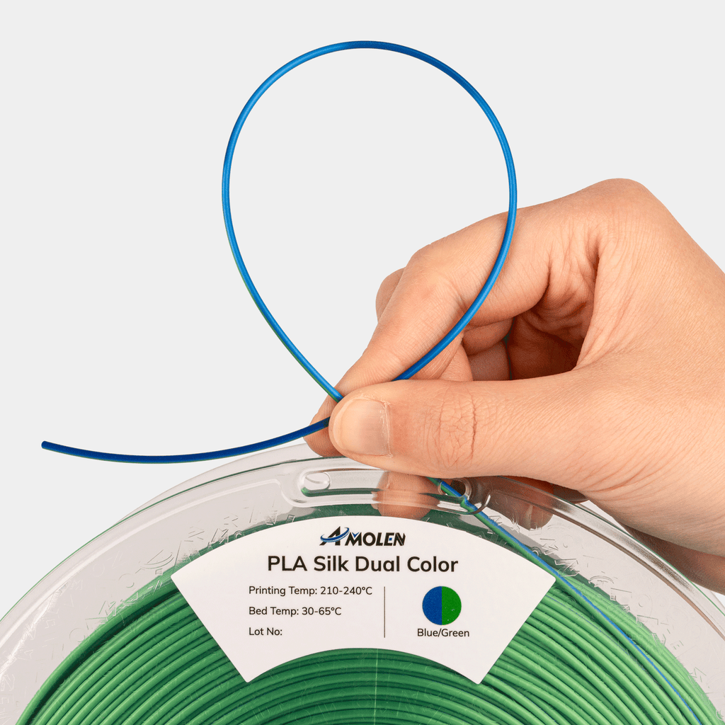 AMOLEN Dual-Color Silk PLA Filament, 1.75mm, 1kg