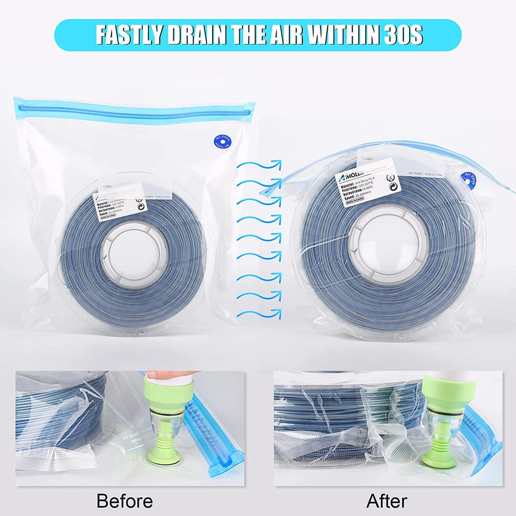 Vacuum Filament Storage Kit - 16 Bags + Automatic Pump