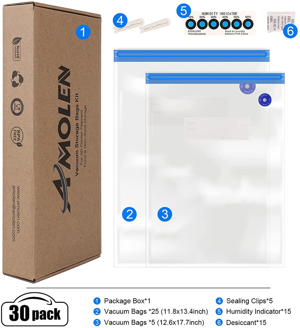 Vacuum Filament Storage Kit - 16 Bags + Automatic Pump