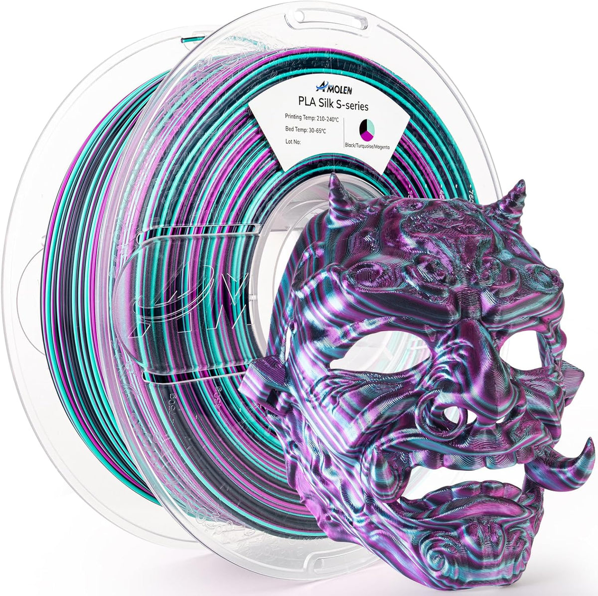 AMOLEN S-Series Multicolor Silk PLA, 1.75mm, 1kg