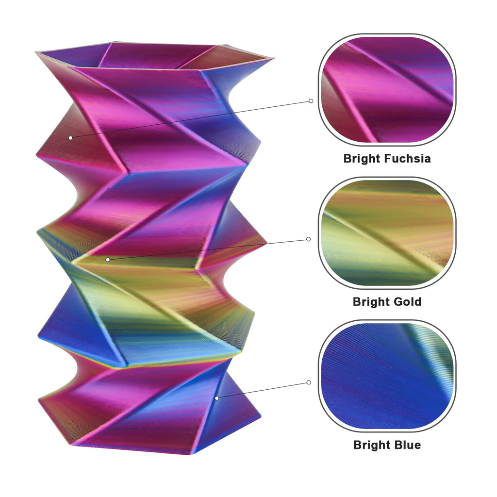AMOLEN Triple-Color Silk PLA Filament, 1.75mm, 1kg