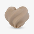 Beige twisted heart model printed with matte PLA filament